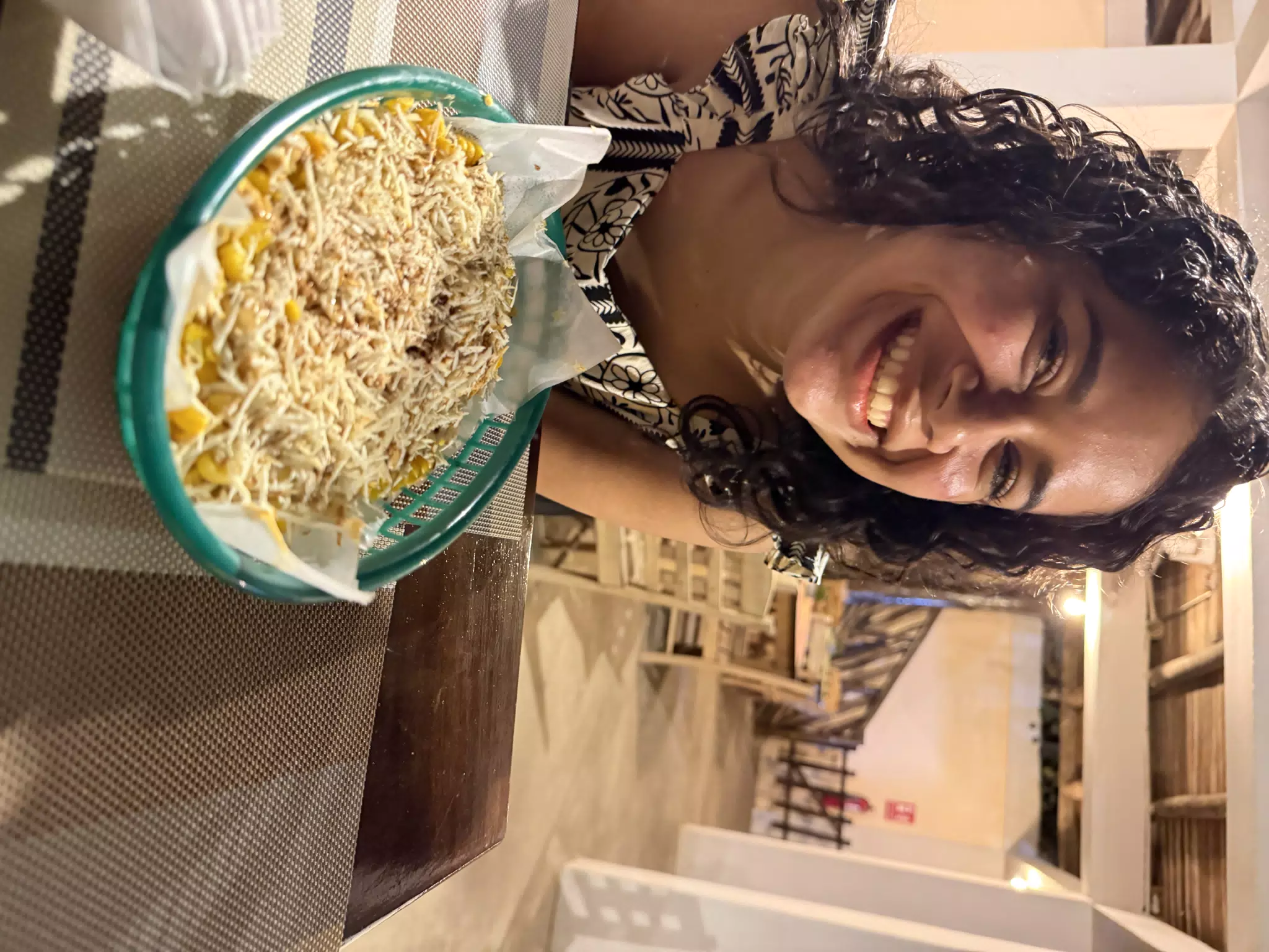 Marilyn with Esquites Locos at Desperados