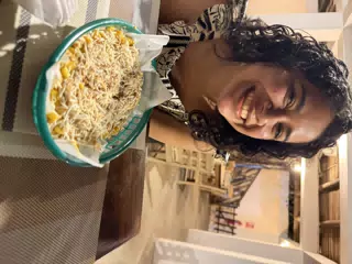 Marilyn with Esquites Locos at Desperados