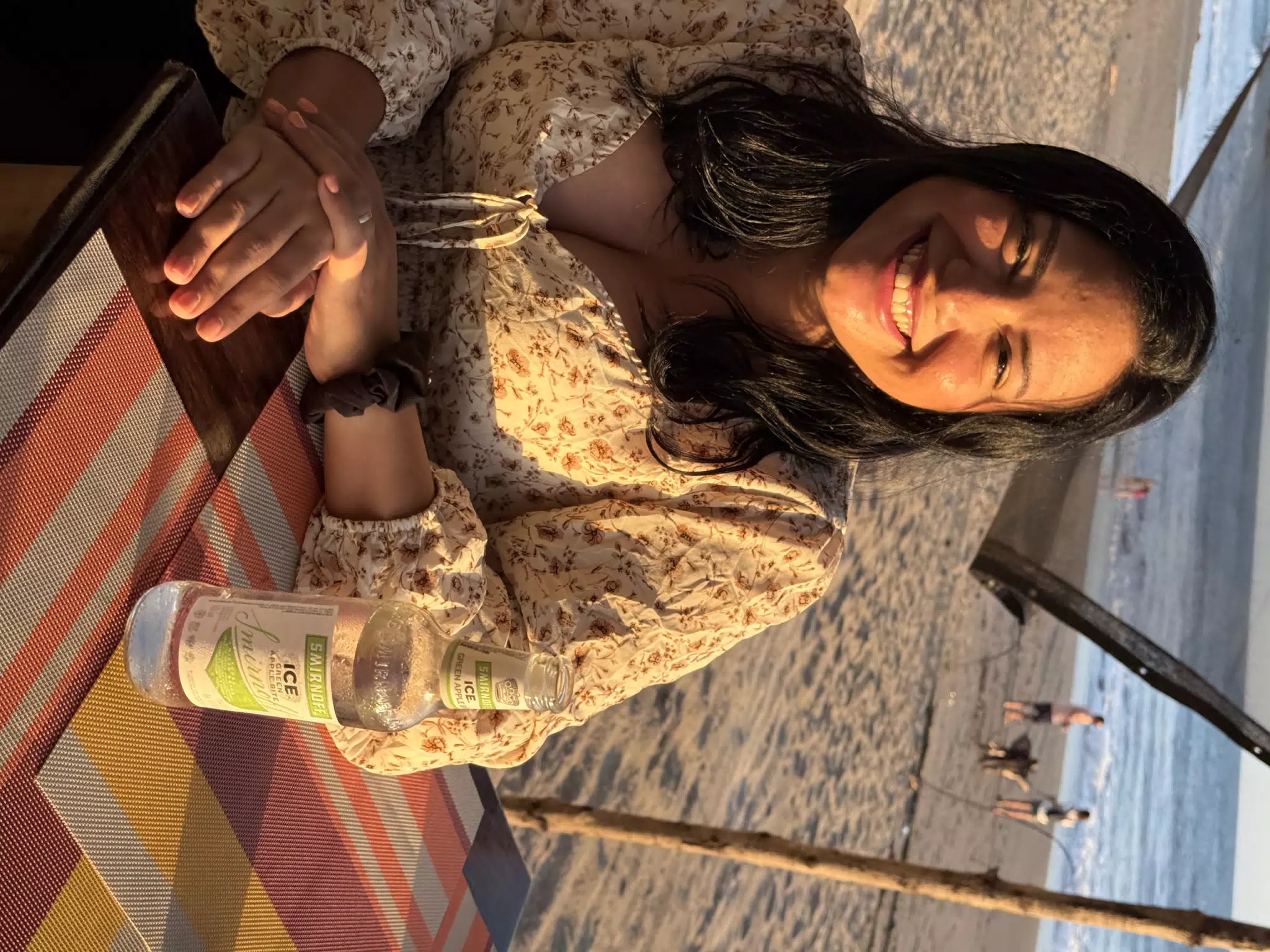 Eva with Smirnoff Ice at Desperados