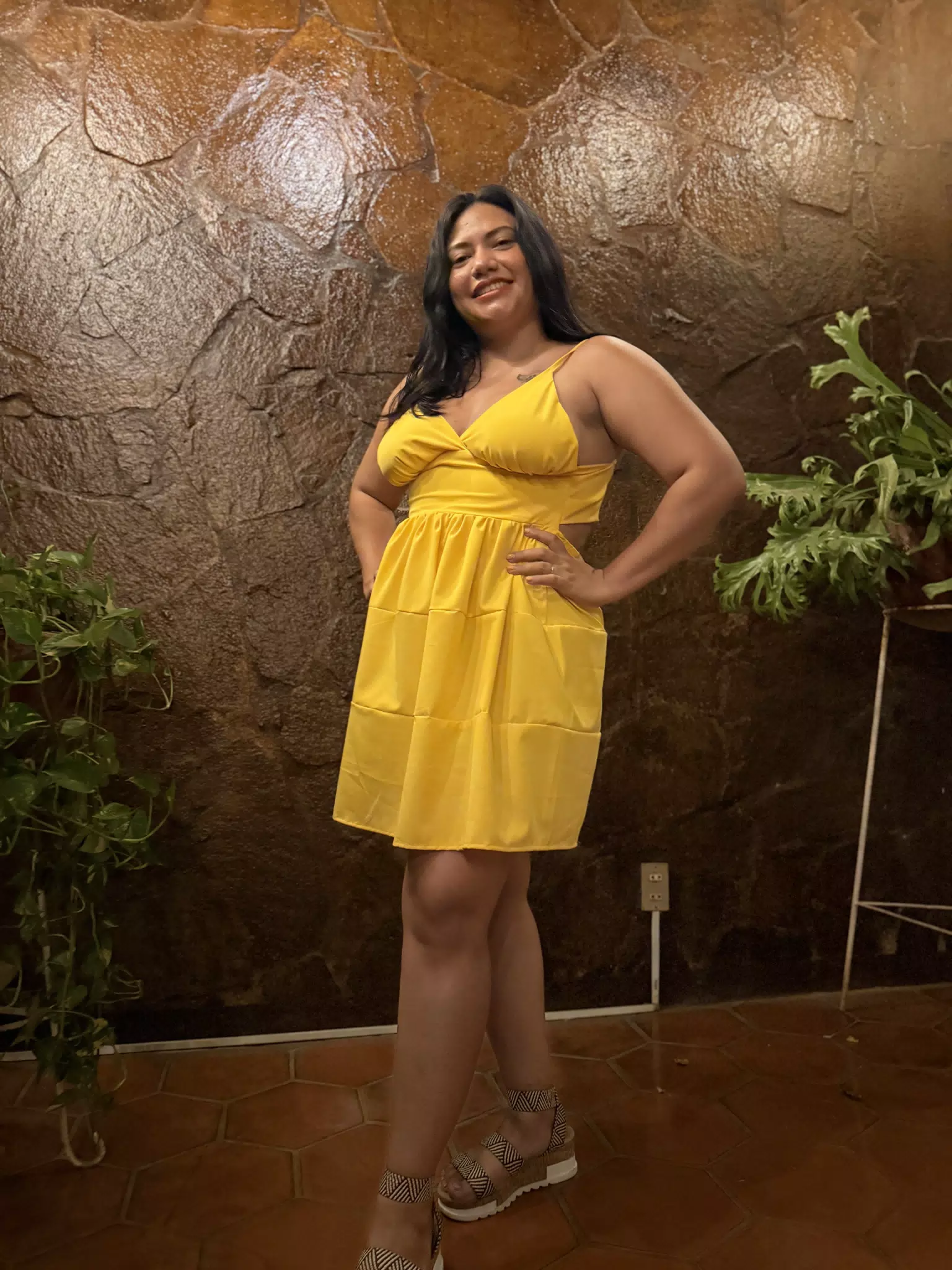 Eva Modeling Yellow Dress