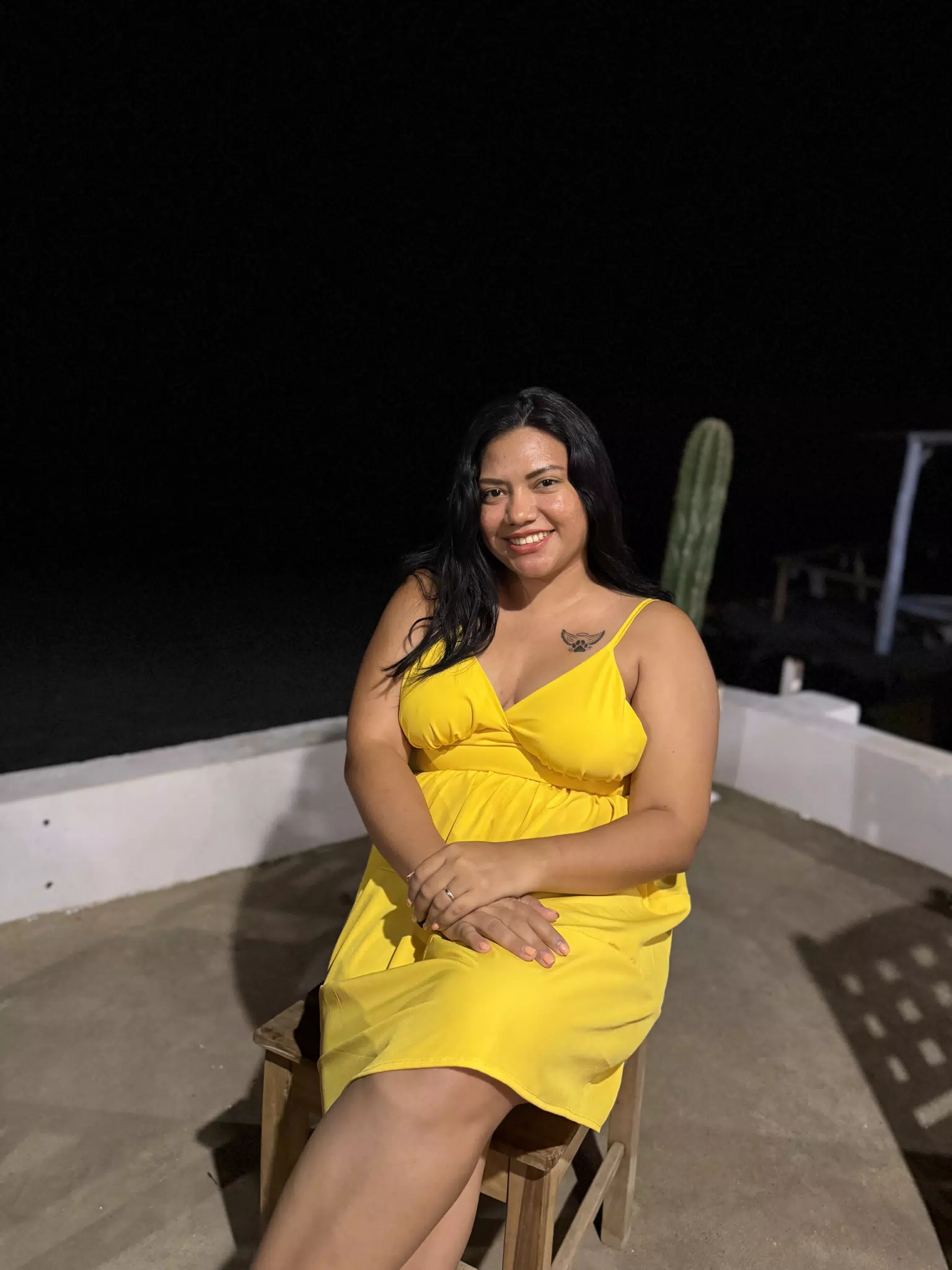 Eva at Desperados in Yellow Dress