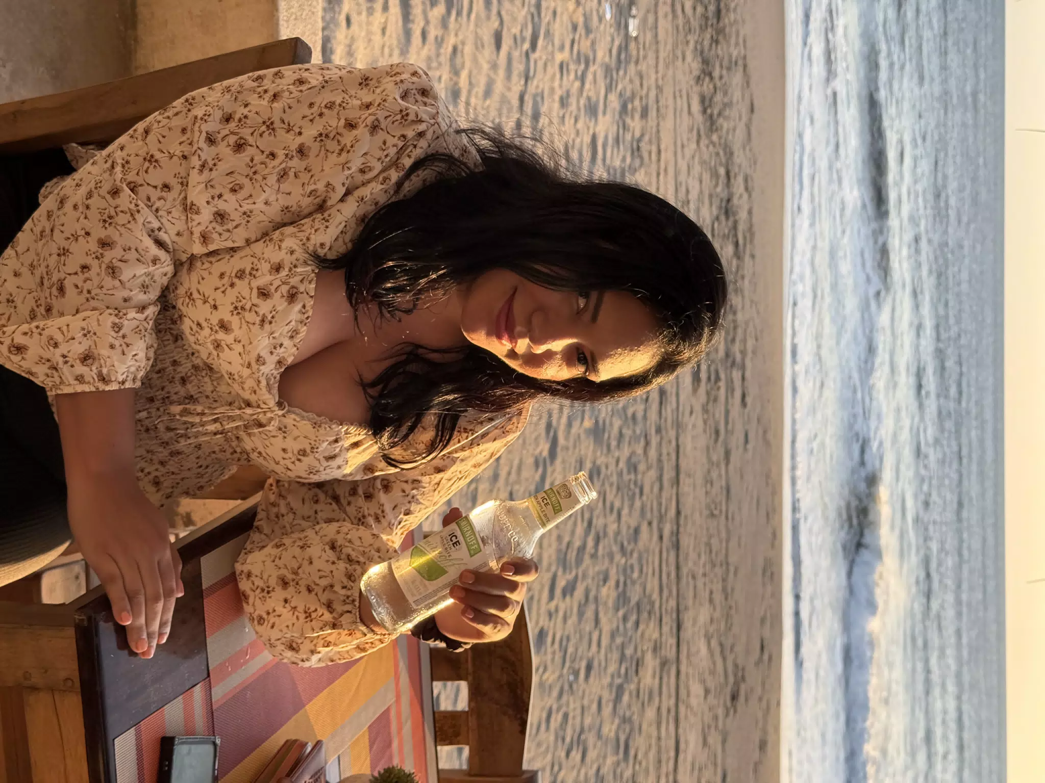 Sultery Latina on Beach with Smirnoff