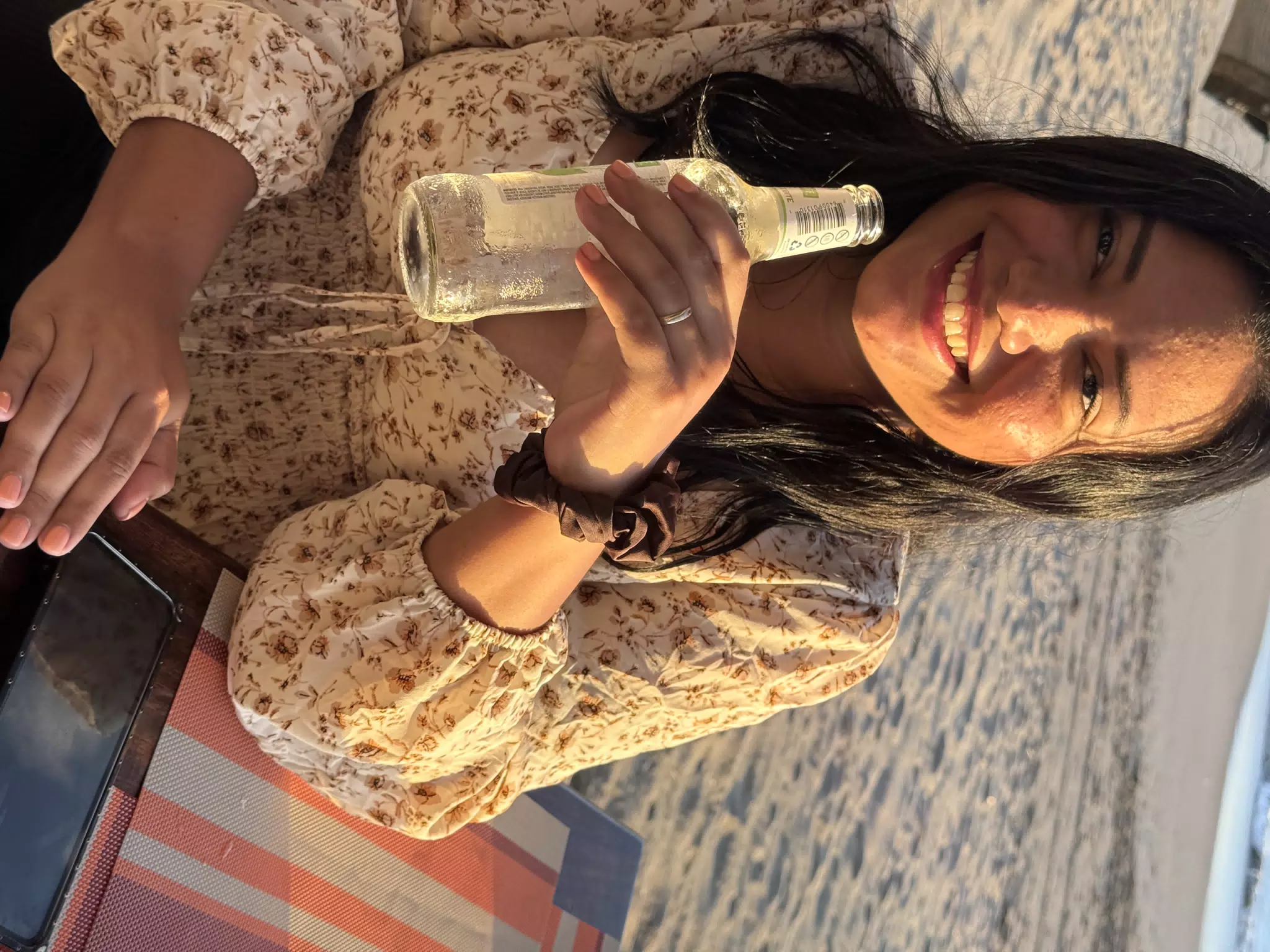 Eva with a Drink on the Beach