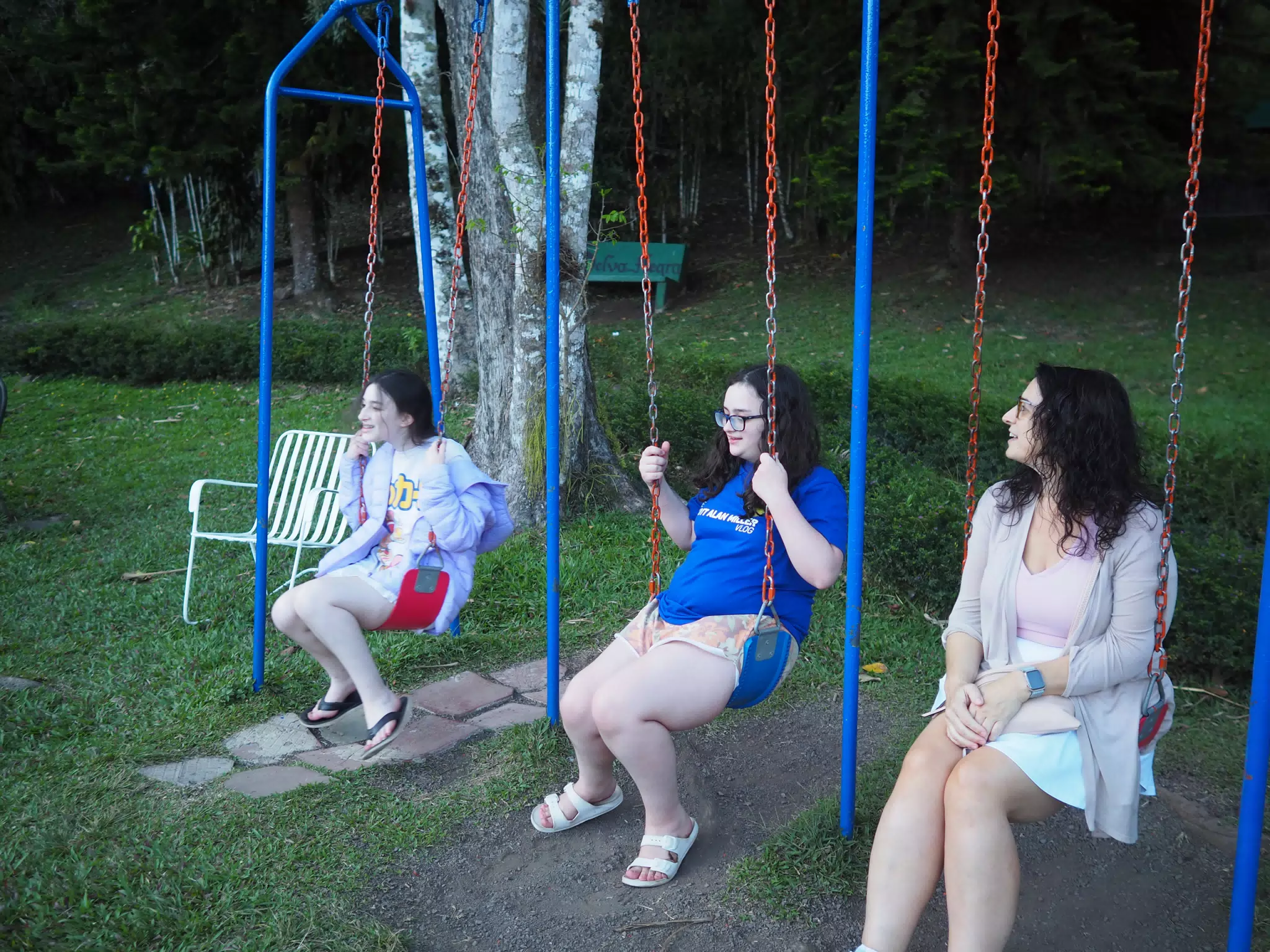 Family on Swings at Selva Negra