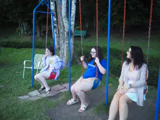 Family on Swings at Selva Negra