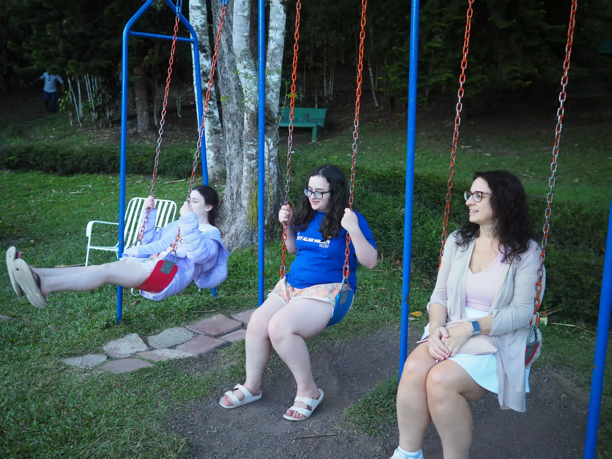 Family on Swings at Selva Negra