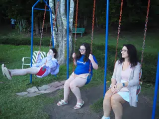 Family on Swings at Selva Negra