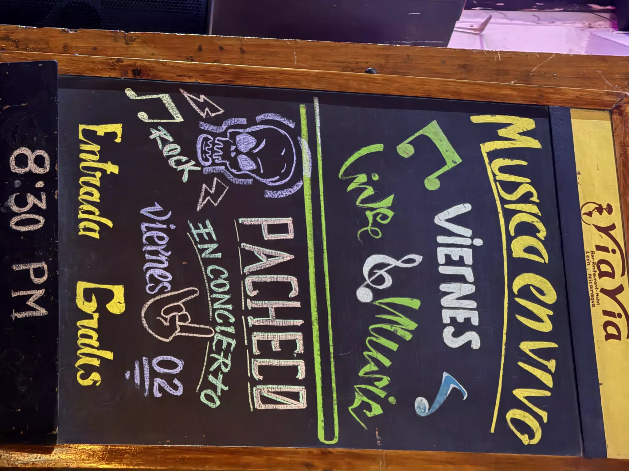 Pacheco Sign at Via Via Leon