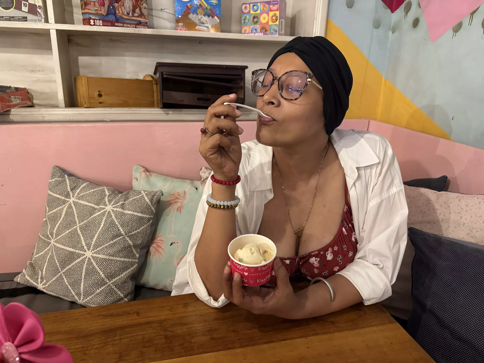Marcela Enjoying Ice Cream in Leon Nicaragua