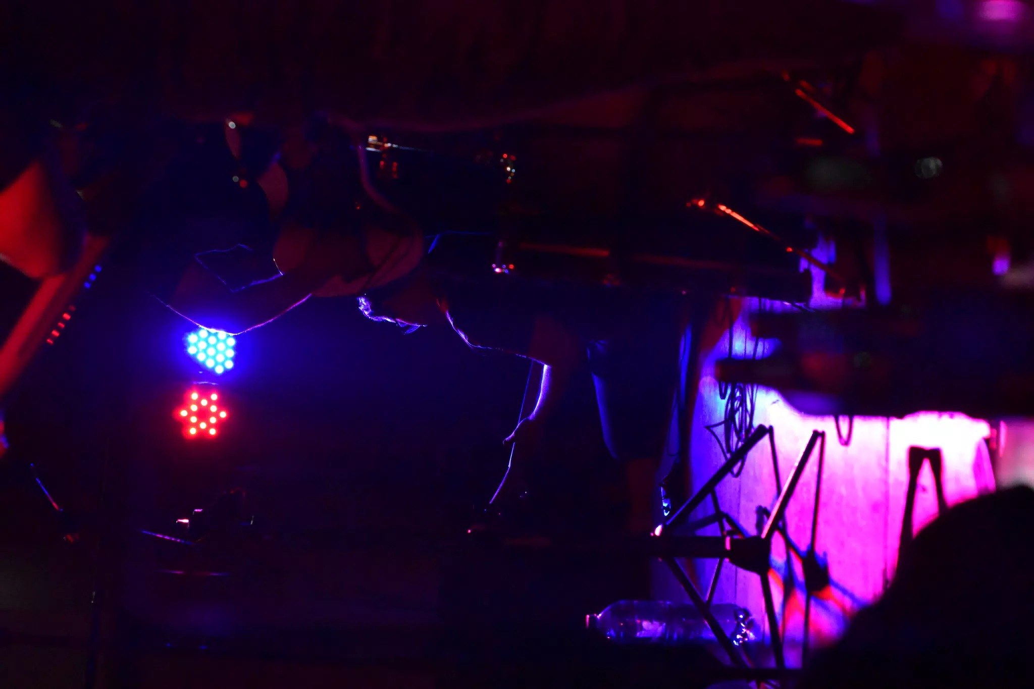 Stage lights at Via Via with Fallen Monster