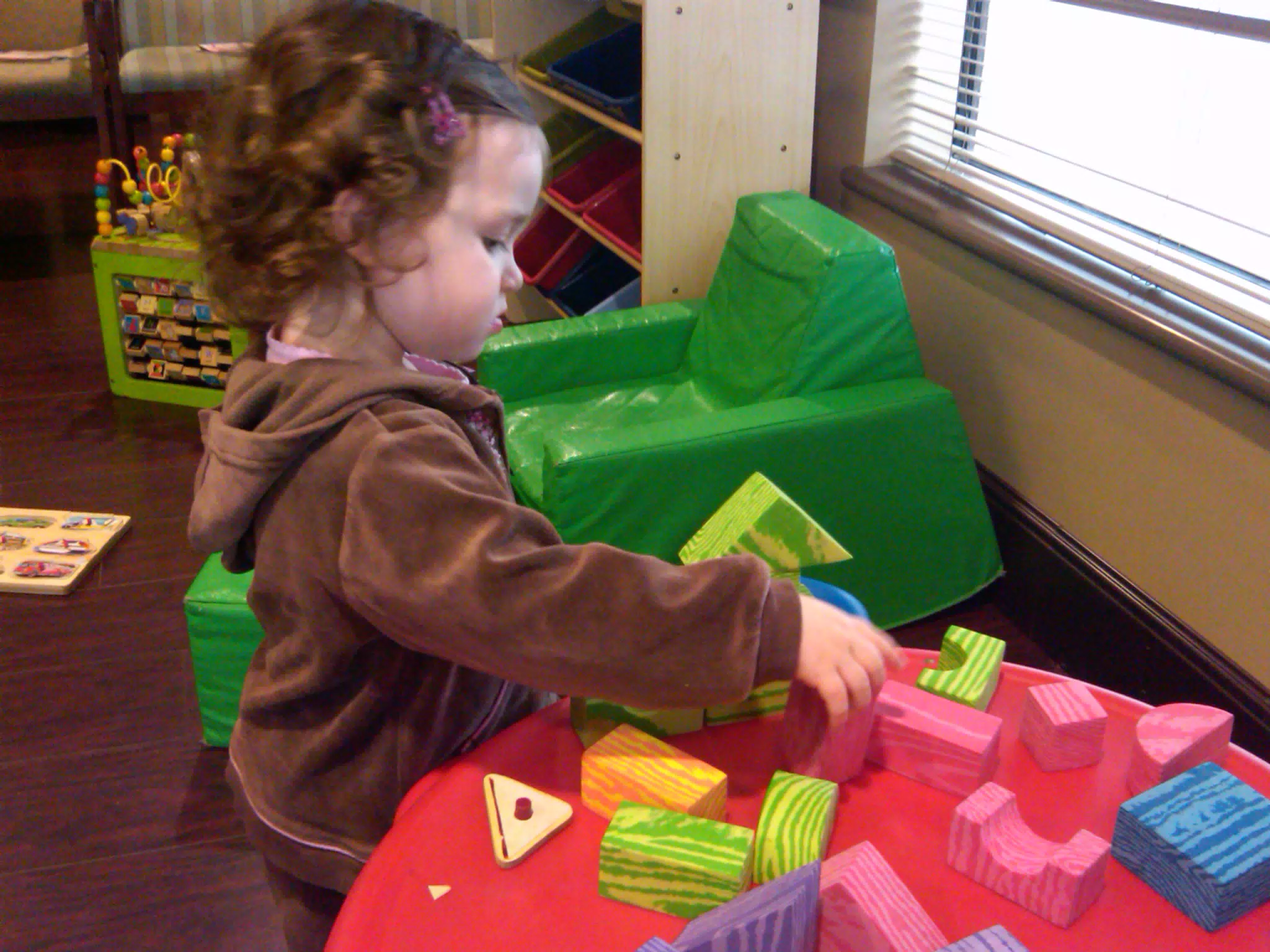 Liesl Playing with Blocks