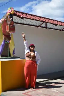 Marcela with the Macho Raton in La Boquita