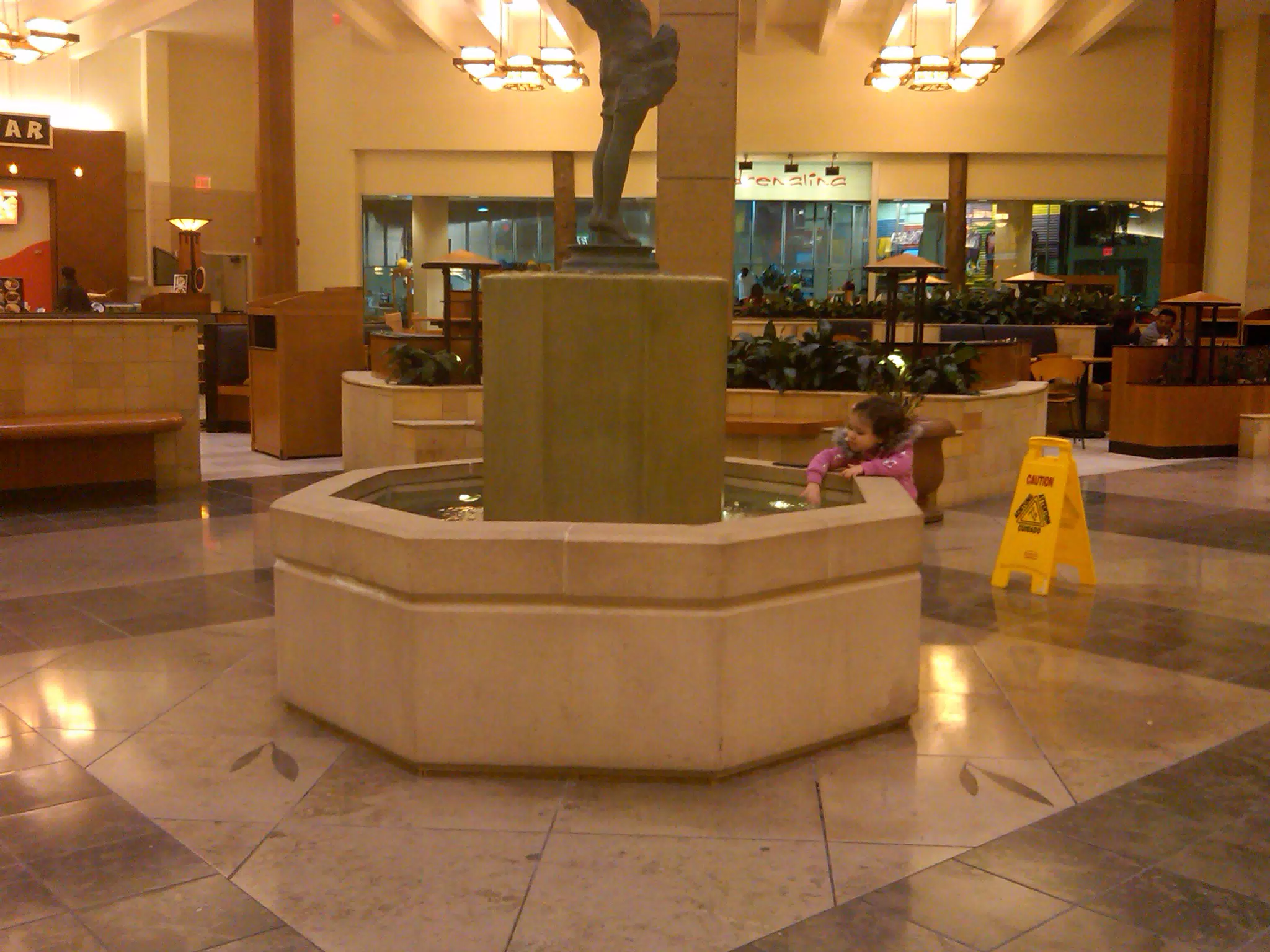 Liesl Playing in Fountain
