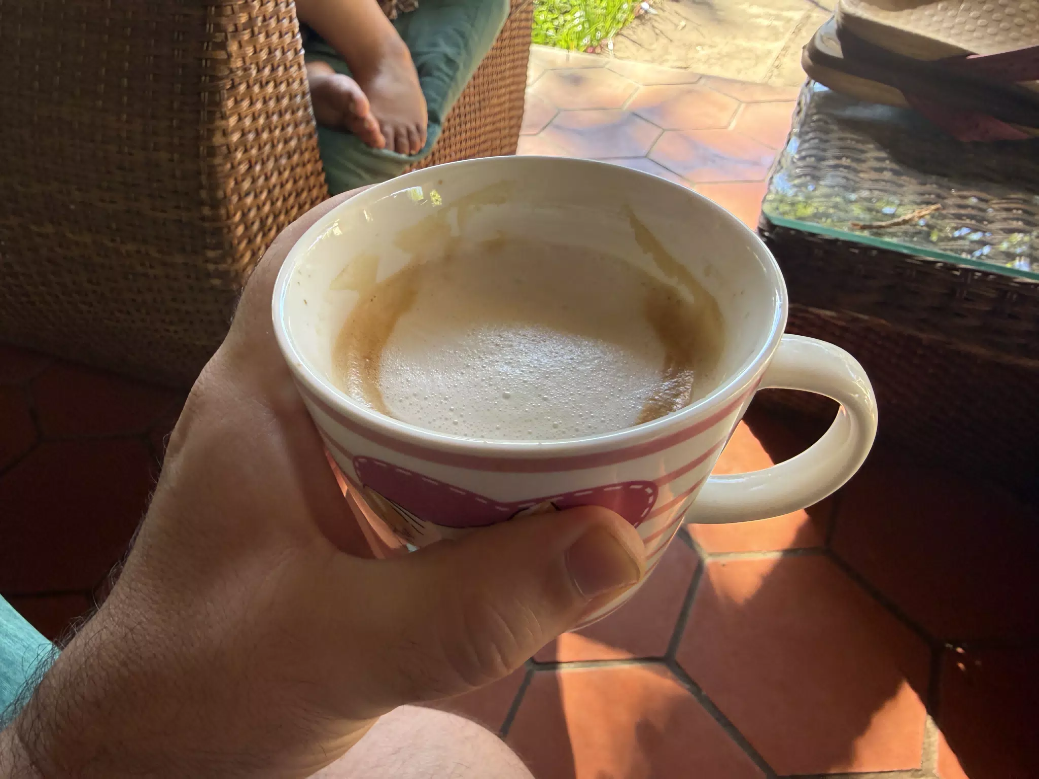 Flat White to Start the Day in the Garden