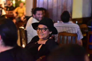 Marcela in Black Hat at Via Via