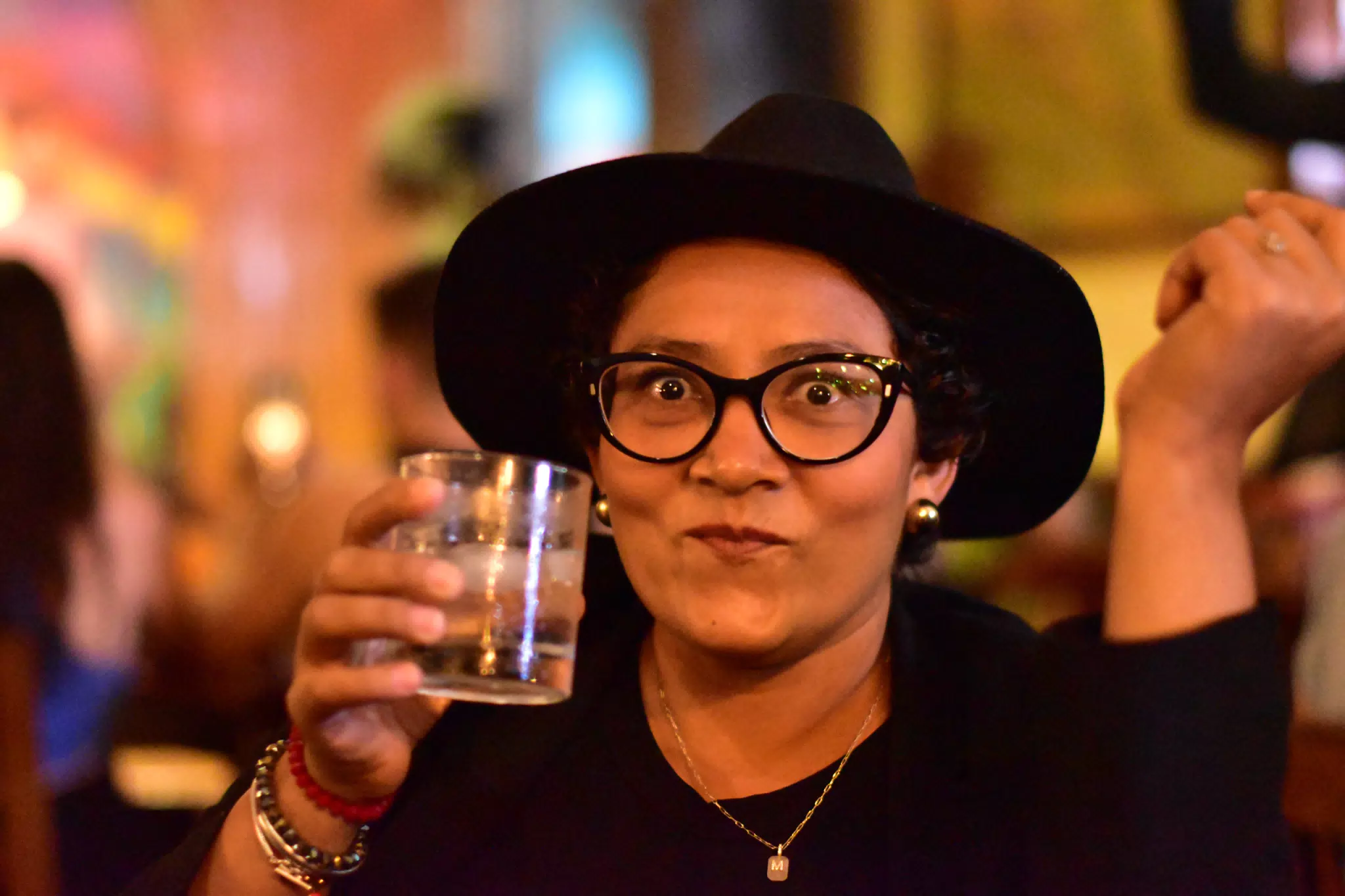 Marcela with Drink at Via Via, Leon, Nicaragua