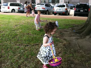 Liesl and Garrett with Easter Eggs