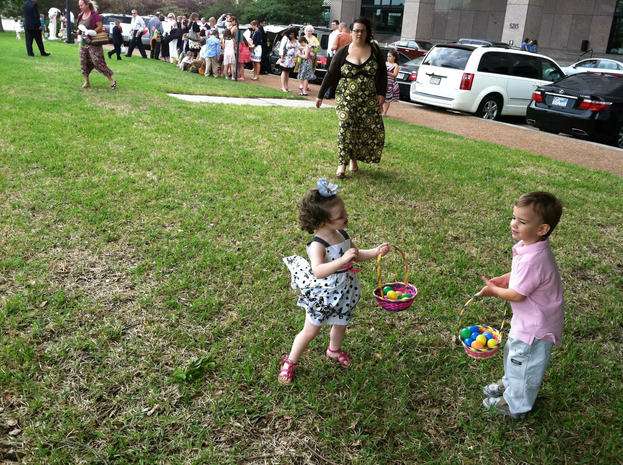 Liesl and Garrett with their Easter Eggs