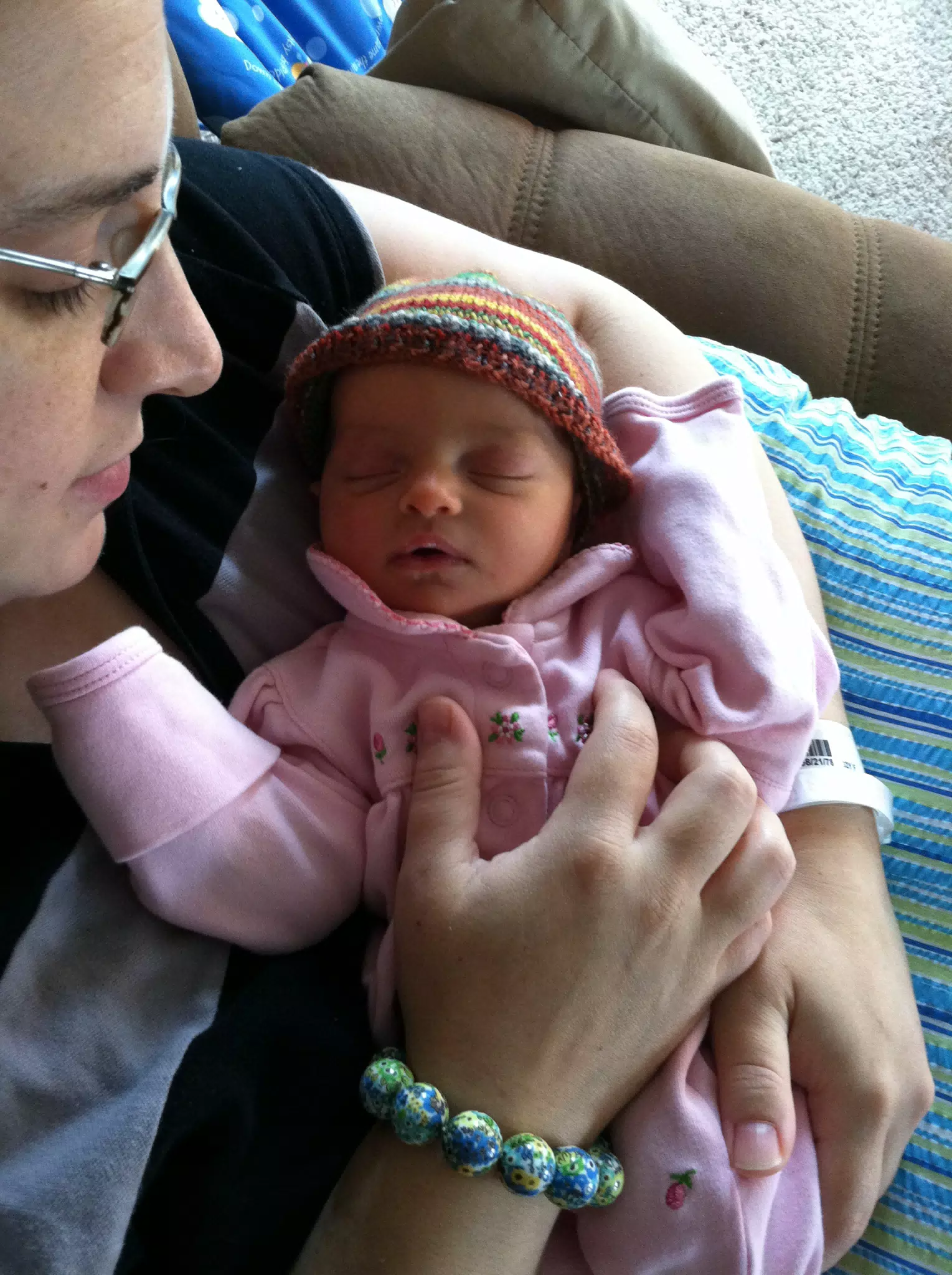 Dominica Holding Luciana at Home