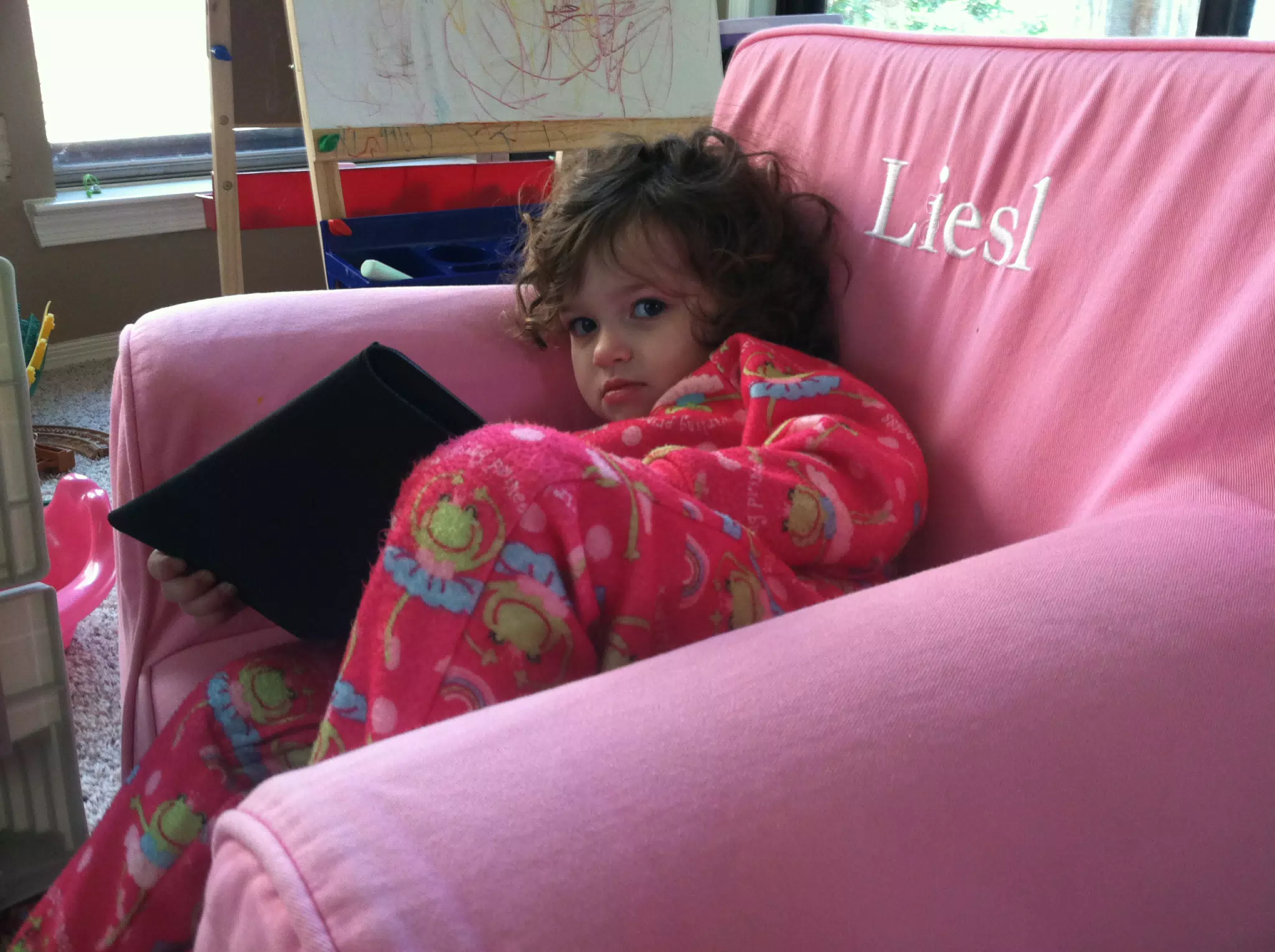 Liesl Watching iPad