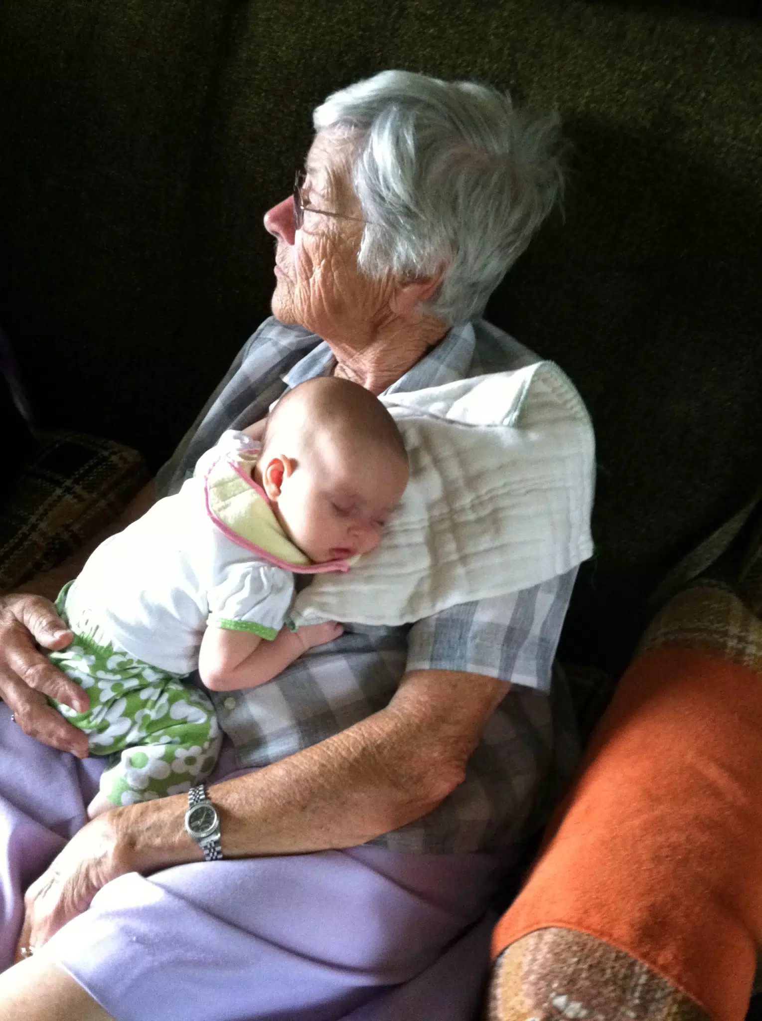 Great Grandma holding Luciana