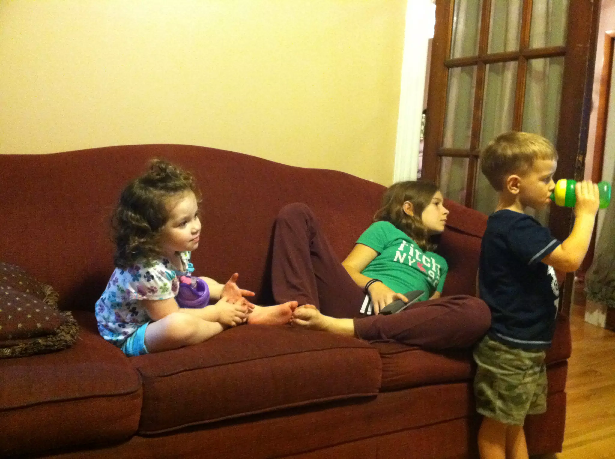The kids watching tv