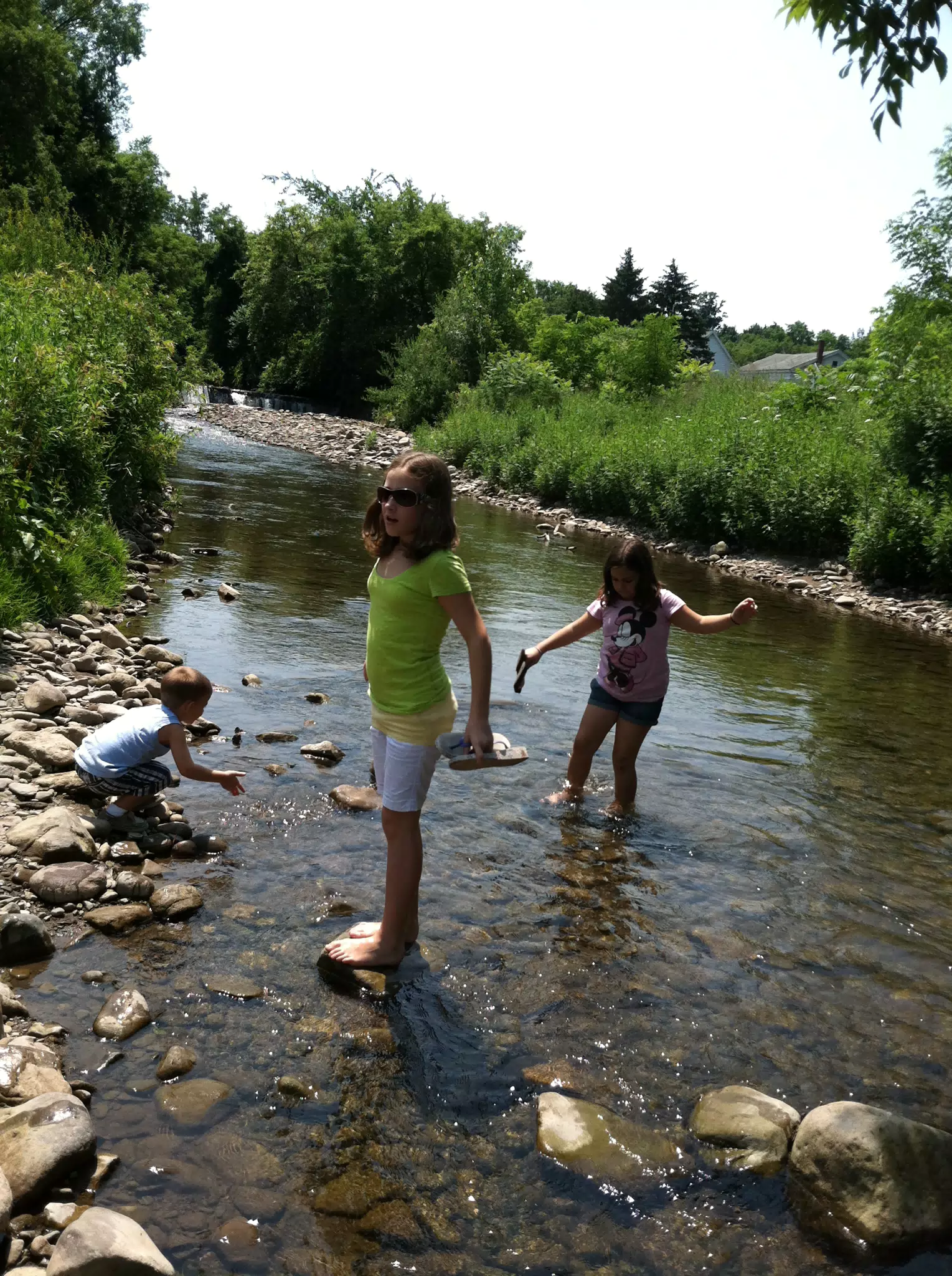 Nieces and Nephew Playing in Moyer Creek