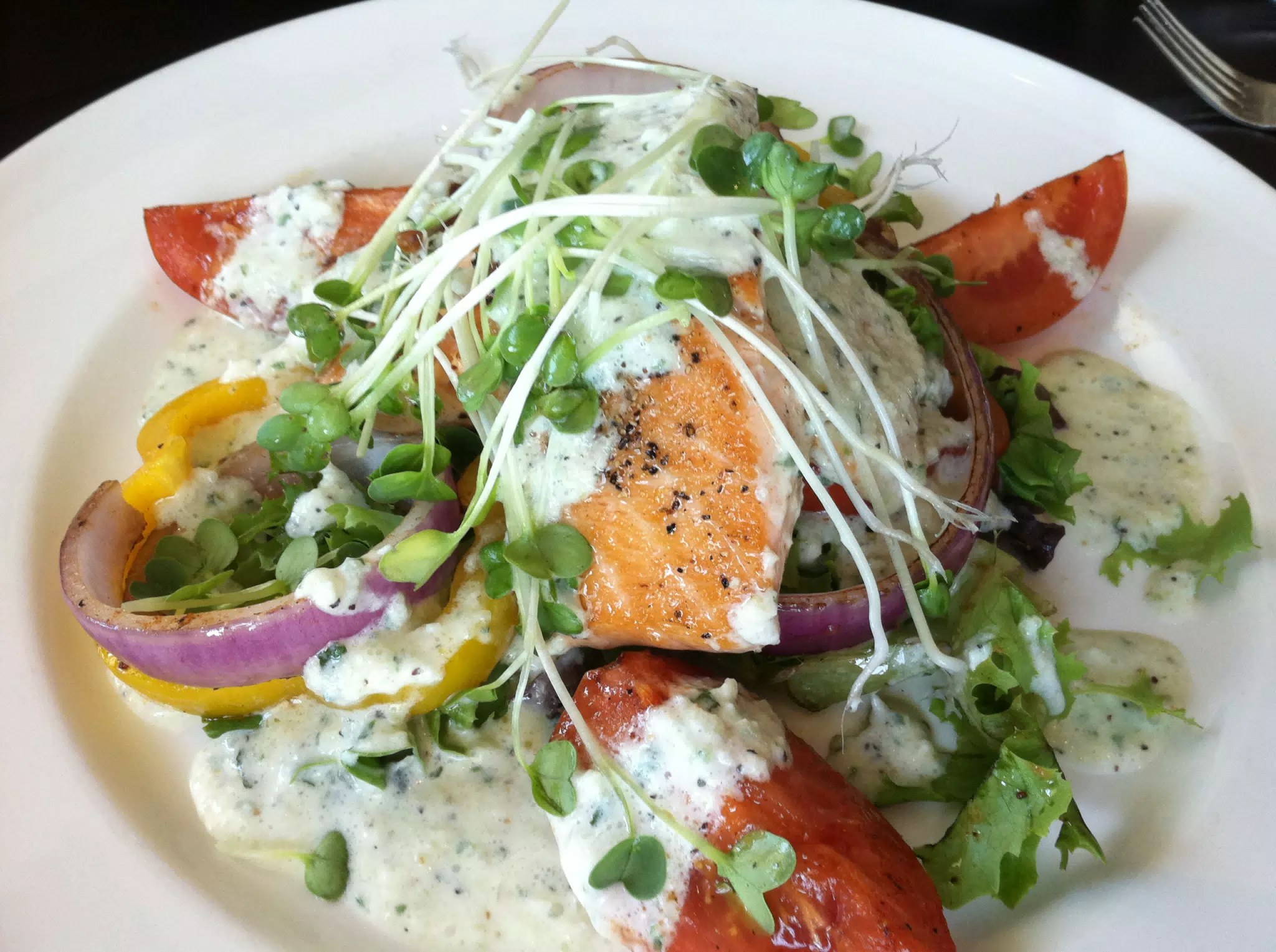Grilled Salmon Greek