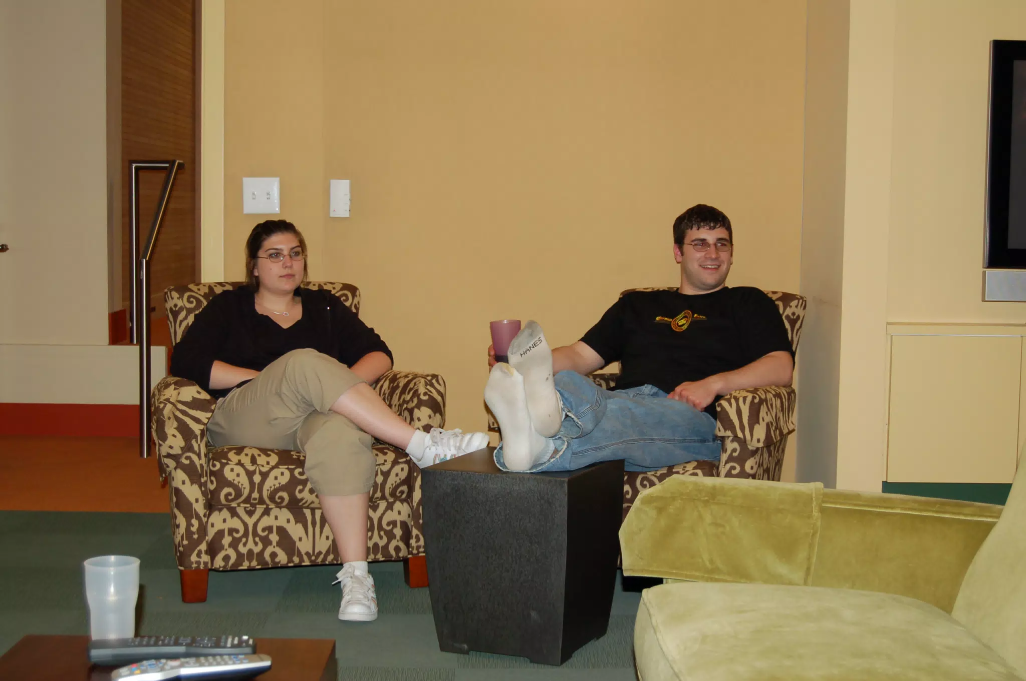 Britt and Joe Watching Karaoke