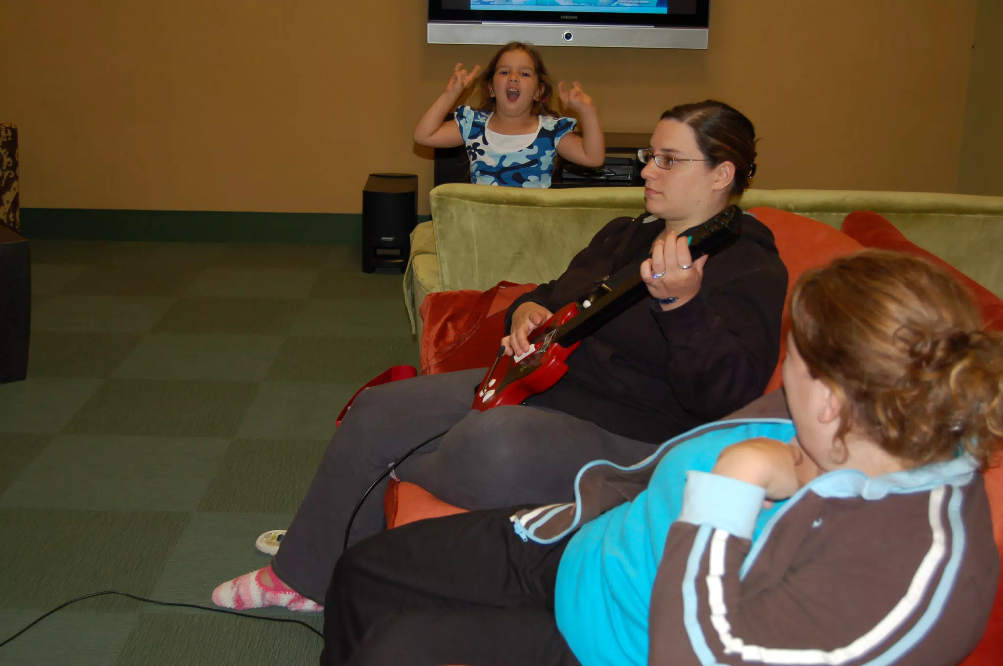 Dominica Miller and Francesca Grice Playing Guitar Hero II