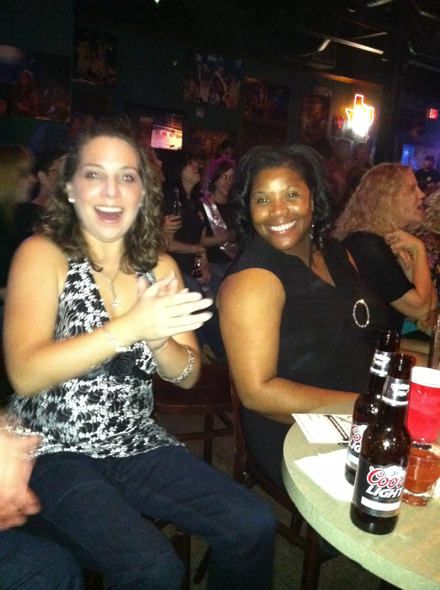 Jenn and Tamara at Pete's Dueling Piano Bar