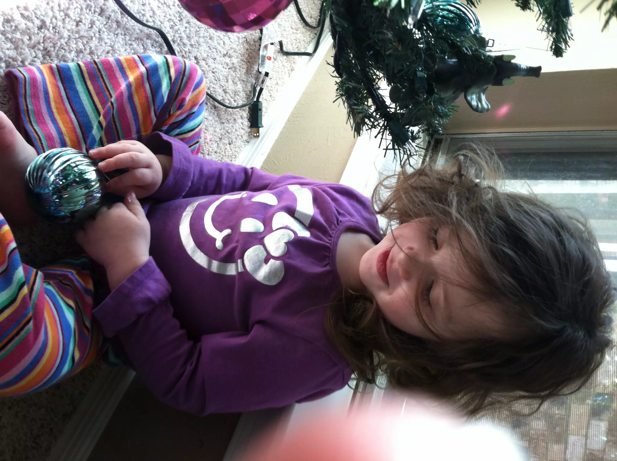 Liesl Behind Christmas Tree