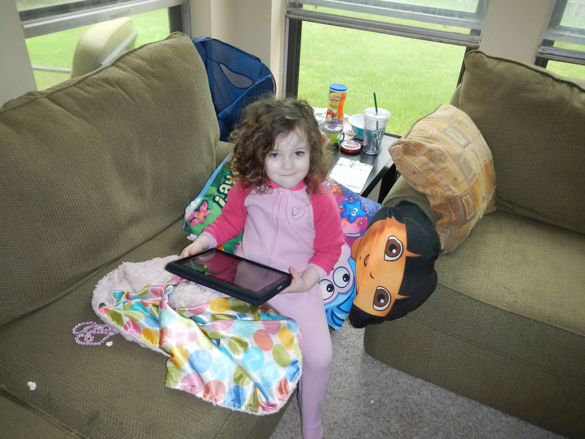 Liesl with the iPad