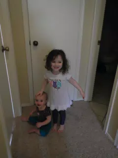 Liesl and Luciana in Hallway