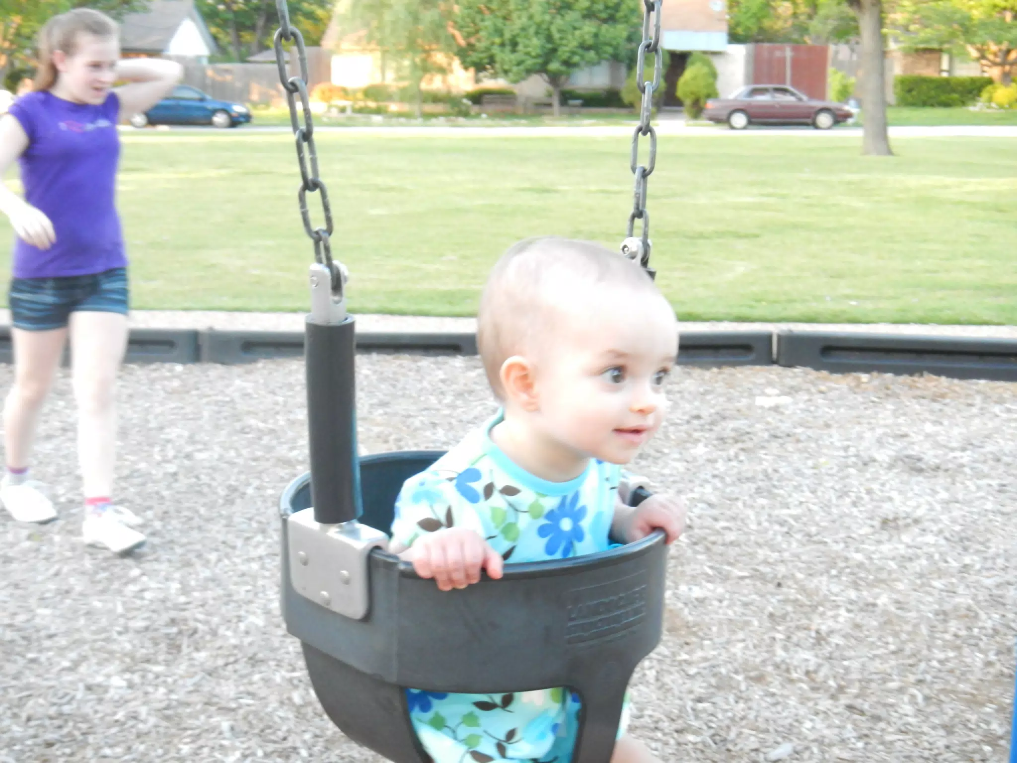 Luciana's First Time Swinging