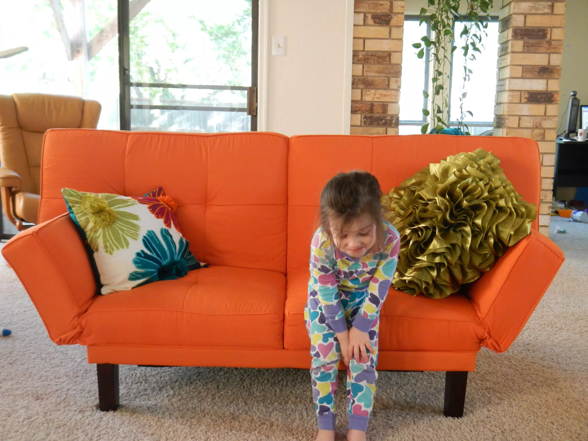 Liesl in Pajamas on Couch