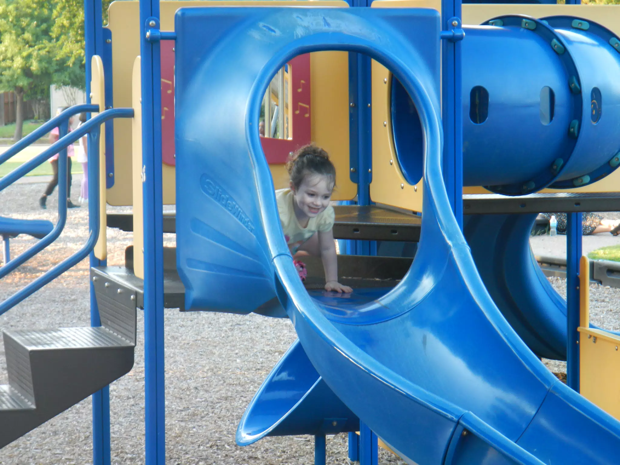 Liesl at the Top of the Slide