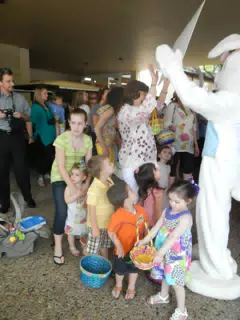 The Kids at Brookhaven with the Easter Bunny