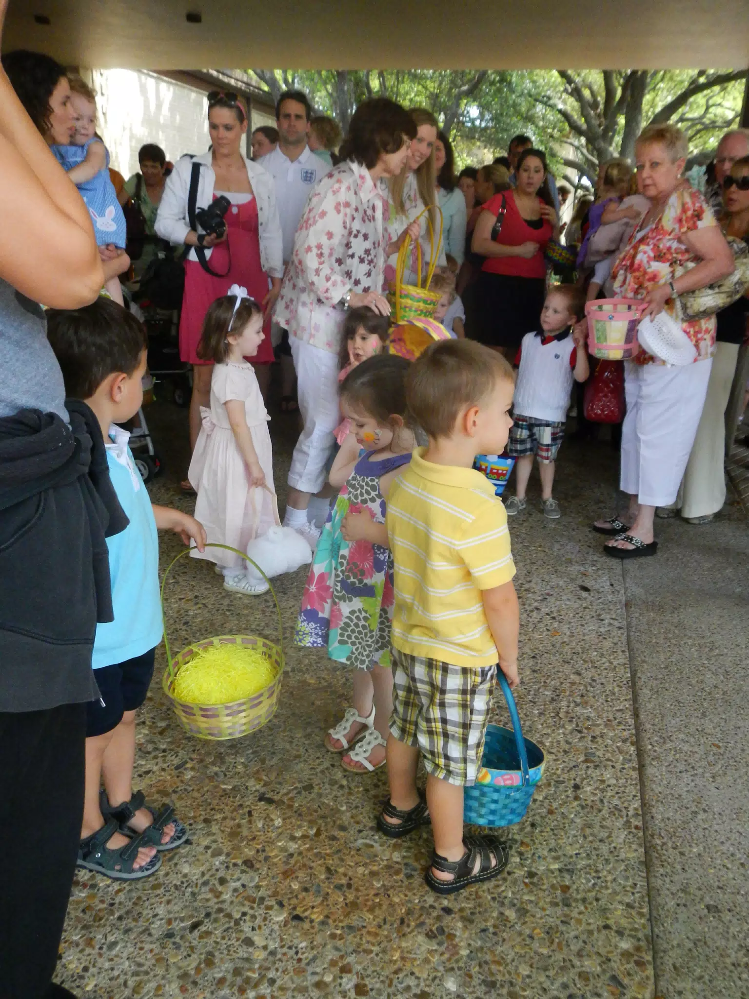 Garrett and Liesl Waiting to Hunt for Easter Eggs