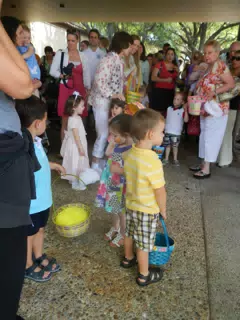 Garrett and Liesl Waiting to Hunt for Easter Eggs