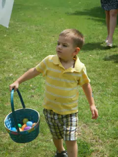 Garrett Collecting Easter Eggs