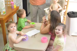 Getting Ready to Colour Eggs