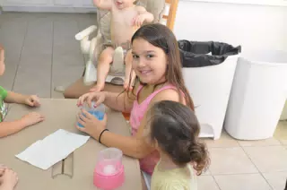 Emily Colouring Eggs