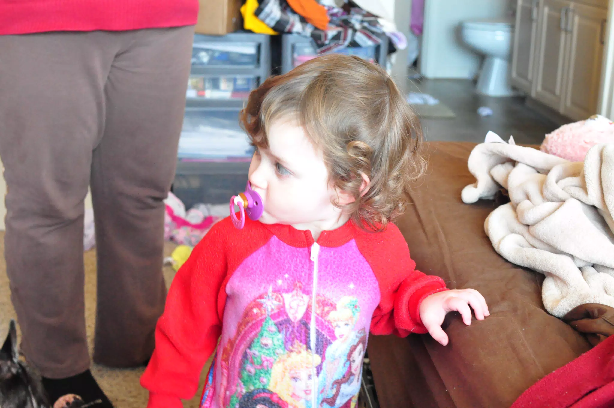 Liesl in Pajamas with her Pacifier