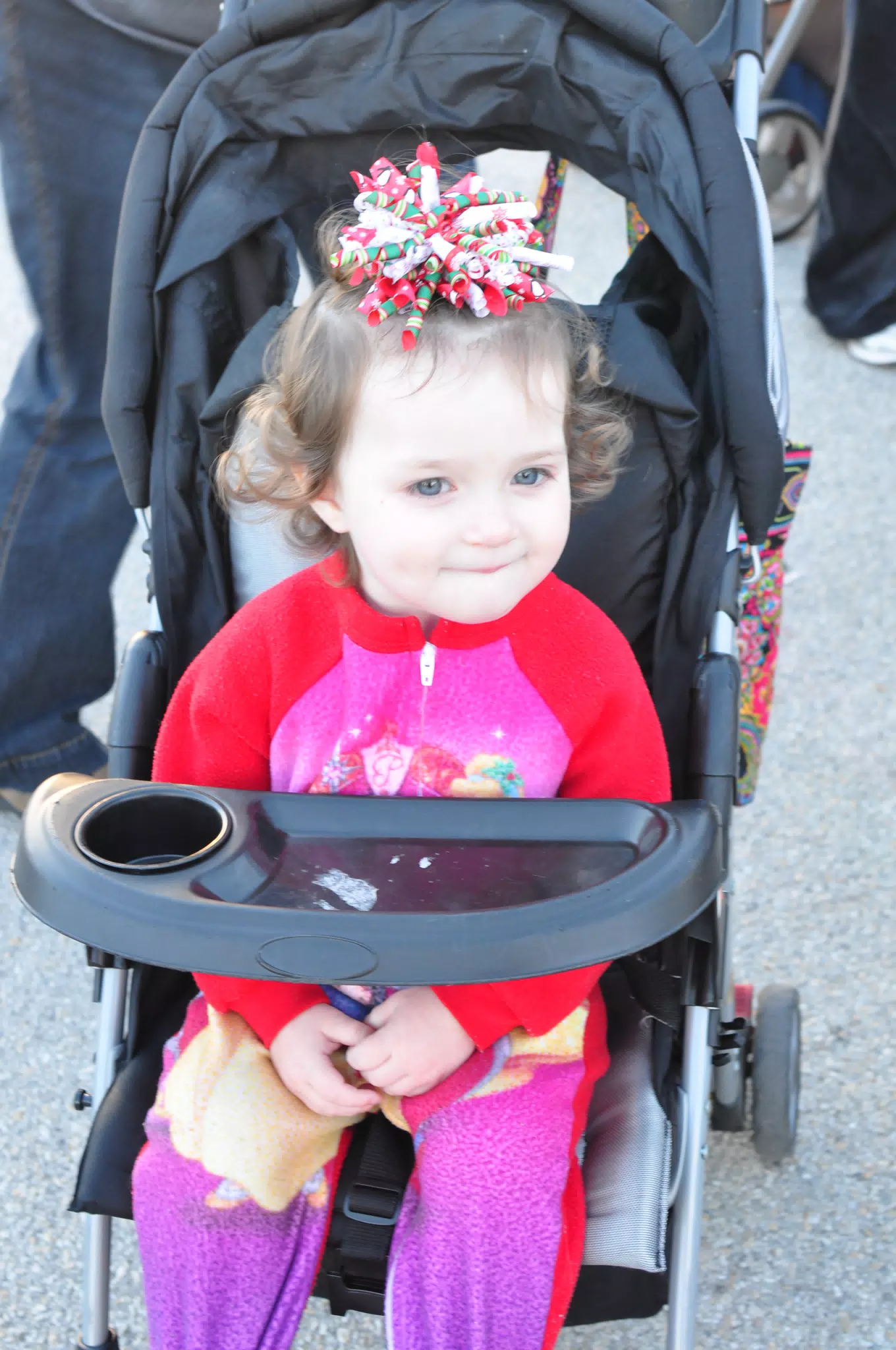 Liesl in Her Stroller and Pajamas