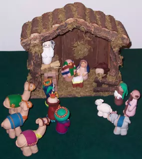 Dominica's Clay Nativity Scene