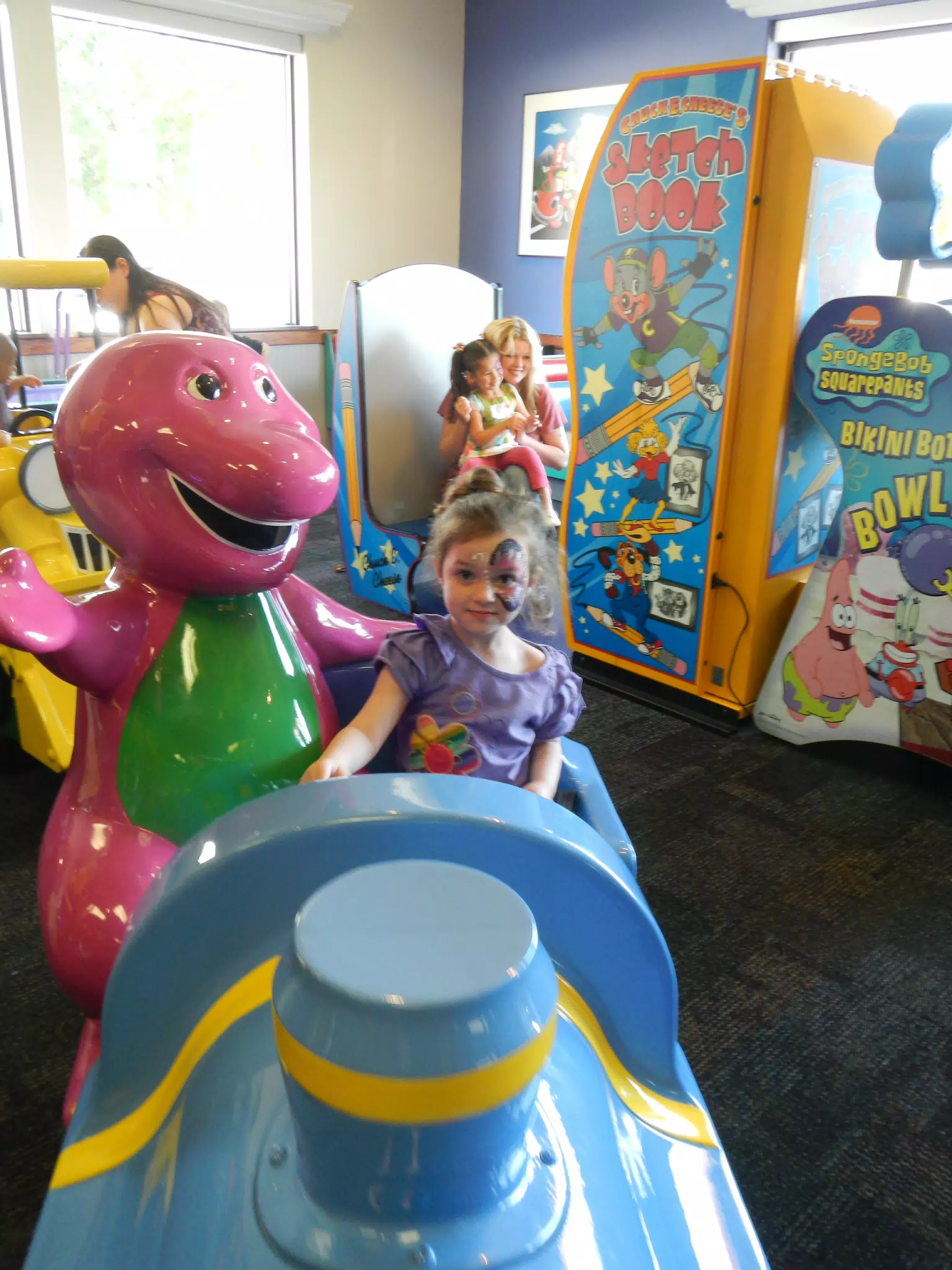 Liesl Riding the Barney Train