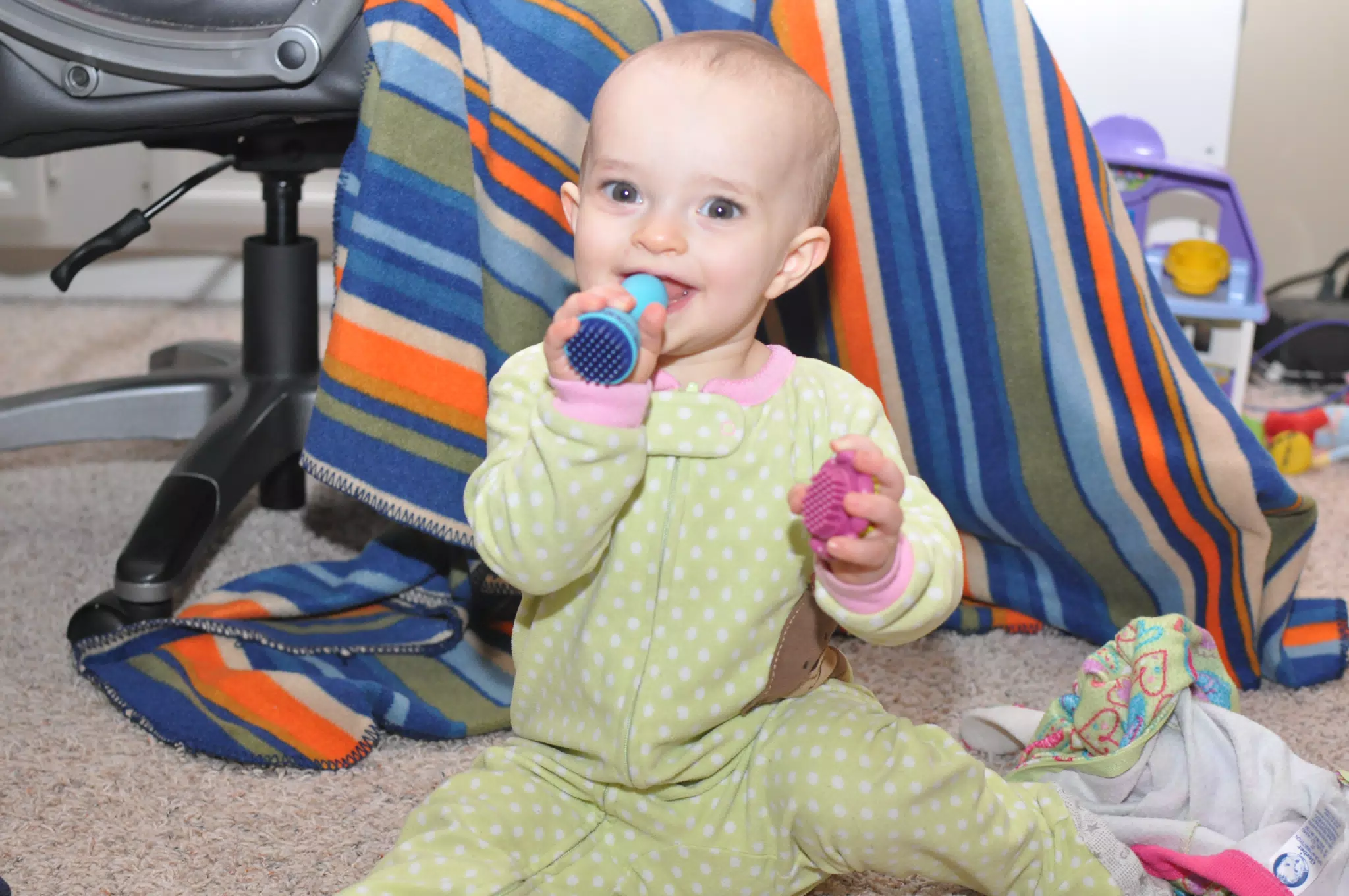 Luciana with Bristle Blocks