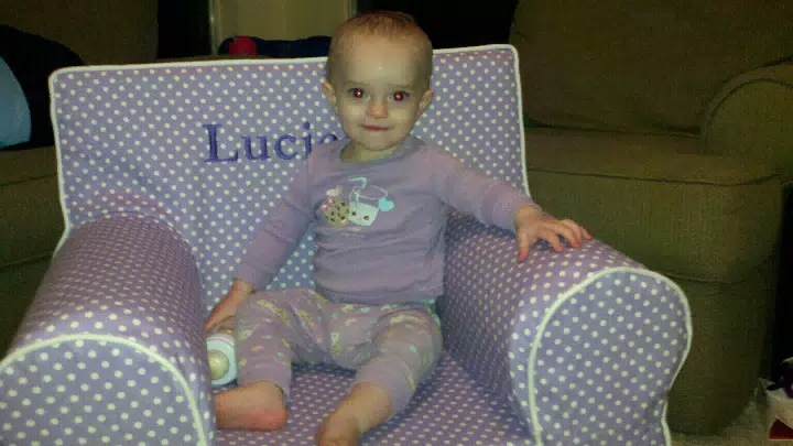 Luciana in Her New Chair