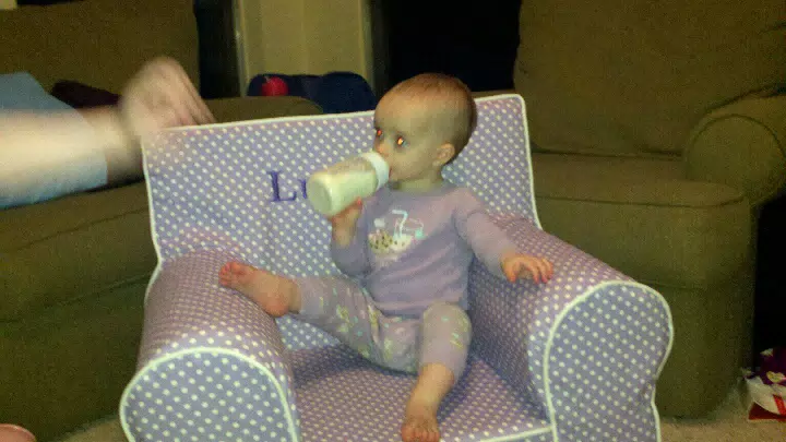 Luciana in Her New Chair